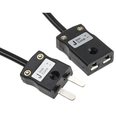 RS PRO Type J Extension Cable, 2m, PVC Insulation, +220°C Max, 7/0.2mm