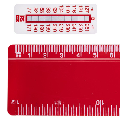 RS PRO Non-Reversible Temperature Sensitive Label, 77°C to 127°C, 10 Levels