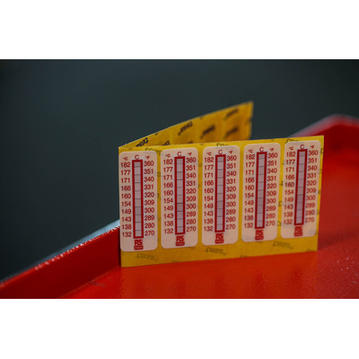 RS PRO Non-Reversible Temperature Sensitive Label, 132°C to 182°C, 10 Levels
