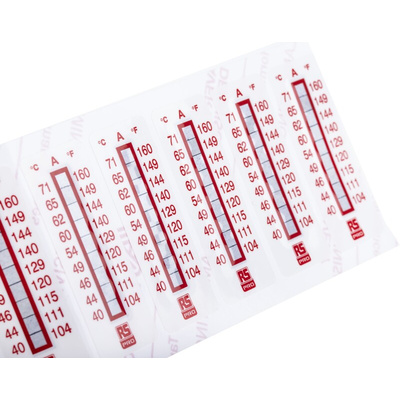 RS PRO Non-Reversible Temperature Sensitive Label, 40°C to 71°C, 9 Levels