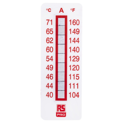 RS PRO Non-Reversible Temperature Sensitive Label, 40°C to 71°C, 9 Levels