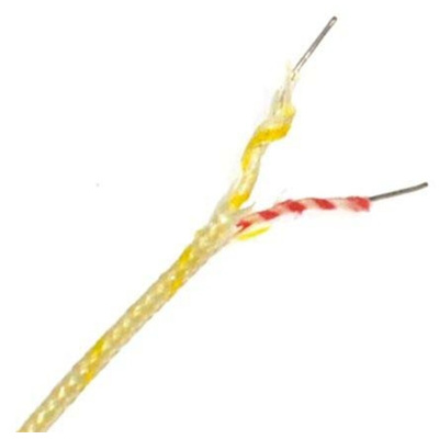 RS PRO Type K Thermocouple Wire, 100m, Glass Fibre Insulation, +350°C Max, 1/0.315mm