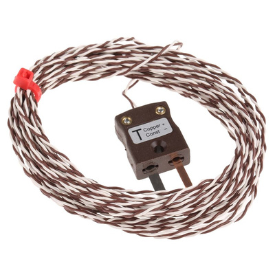 RS PRO Type T Thermocouple 5m Length, 1/0.2mm Diameter → +260°C