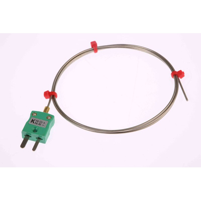 RS PRO SYSCAL Type K Thermocouple 500mm Length, 1mm Diameter → +750°C