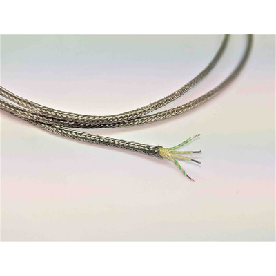 RS PRO Type K Thermocouple Wire, 50m, Unscreened, Glass Fibre Insulation, +350°C Max, 7/0.2mm