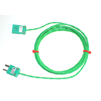RS PRO Type K Thermocouple & Extension Wire, 1m, Screened, PFA Insulation, +260°C Max