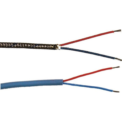 Jumo Type L Thermocouple & Extension Wire, 25m, Unscreened, Fibreglass Insulation, +350°C Max