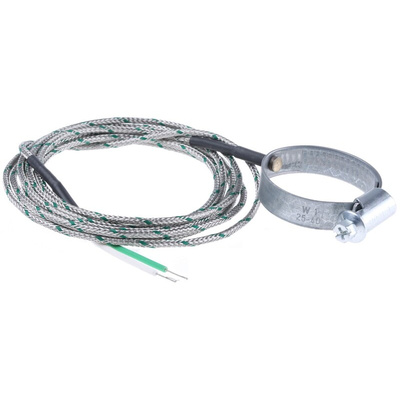 RS PRO Type K Thermocouple 2m Length, 30 → 40mm Diameter → +1100°C