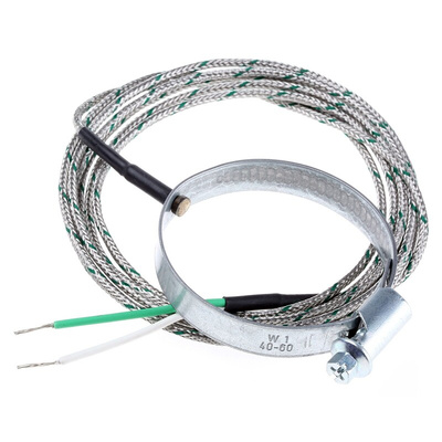 RS PRO Type K Thermocouple 2m Length, 40 → 50mm Diameter → +1100°C