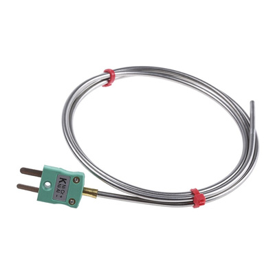 RS PRO Type K Thermocouple 1m Length, 3mm Diameter → +1100°C