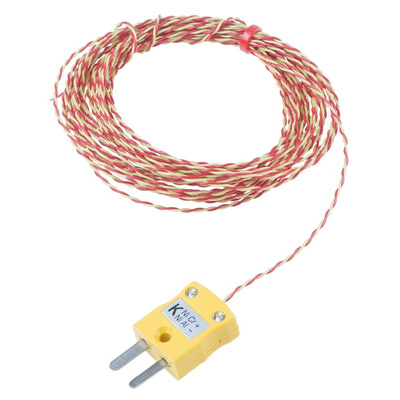 RS PRO Type K Thermocouple 5m Length, 1/0.3mm Diameter → +250°C