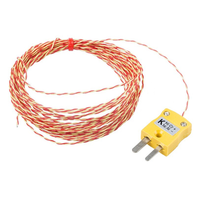 RS PRO Type K Thermocouple 5m Length, 1/0.2mm Diameter → +250°C