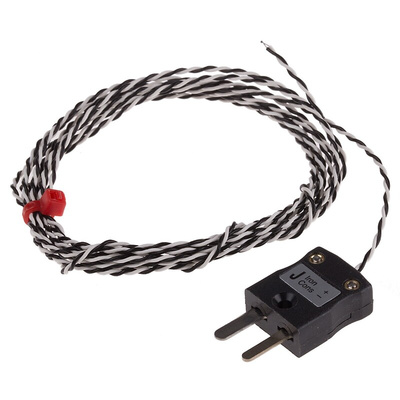 RS PRO Type J Thermocouple 2m Length, 1/0.2mm Diameter → +260°C