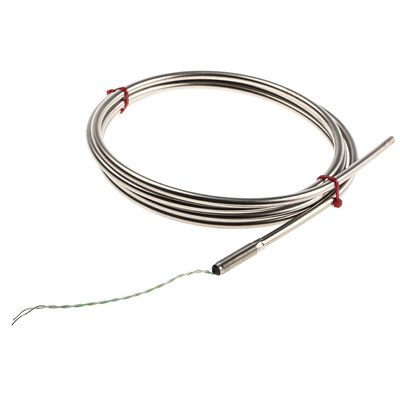 RS PRO Type K Thermocouple 2m Length, 6mm Diameter → +1100°C