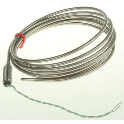 RS PRO Type K Thermocouple 2m Length, 3mm Diameter → +1100°C