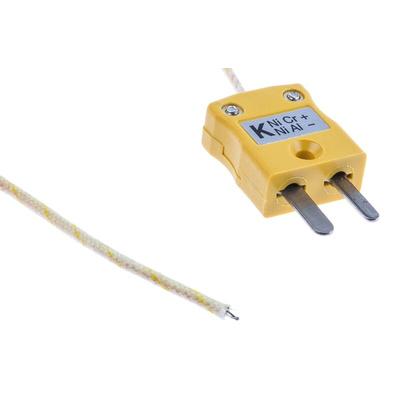 RS PRO Type K Thermocouple 5m Length, 1/0.3mm Diameter → +250°C