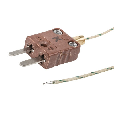 Reckmann Type K Thermocouple 500mm Length, 1.4mm Diameter → +900°C