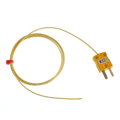 RS PRO Type K Thermocouple 2m Length, 1/0.3mm Diameter, -60°C → +400°C