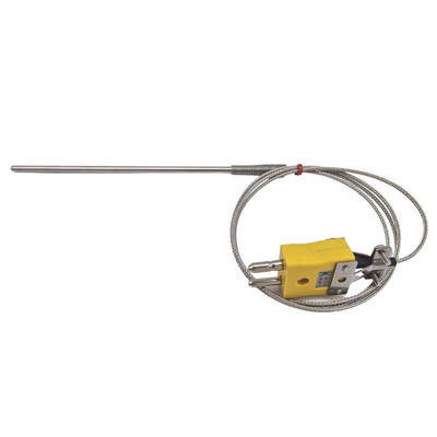 RS PRO Type K Thermocouple 150mm Length, 4.5mm Diameter, -60°C → +350°C