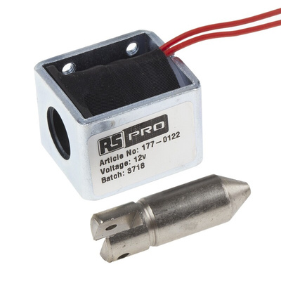 RS PRO Linear Solenoid, 12 V dc, 35.5 x 25.4 x 31.8 mm