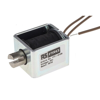 RS PRO Linear Solenoid, 24 V dc, 44 x 32 x 38 mm