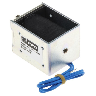 RS PRO Linear Solenoid, 12 V dc, 50 x 37 x 41 mm
