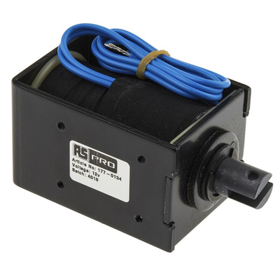 RS PRO Linear Solenoid, 12 V dc, 84 x 52 x 58 mm