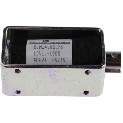 Mecalectro Linear Solenoid, 12 V dc, 2 → 8N, 57.7 x 32 x 25.4