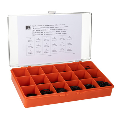 RS PRO Metric O-Ring Kit Nitrile, Kit Contents 510 Pieces