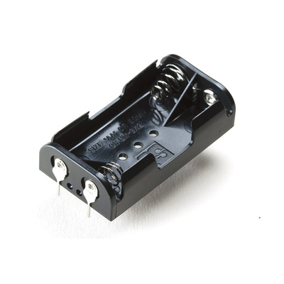 Takachi Electric Industrial AA Battery Holder, Button & Leaf Spring Contact