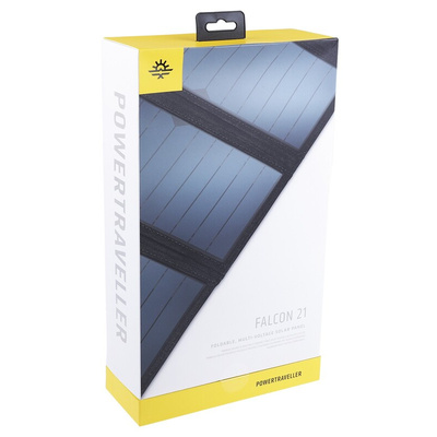 Powertraveller Falcon 21 Solar Solar Charger, Output:20 (Output) V, 5 (USB) V for use with Charging Laptops & Netbooks