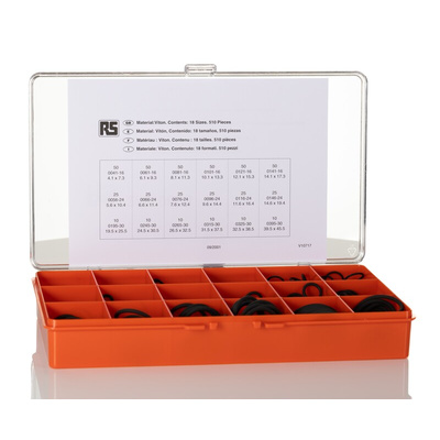 RS PRO Metric O-Ring Kit Viton®, Kit Contents 510 Pieces