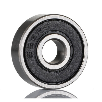 RS PRO 626-2RS Single Row Deep Groove Ball Bearing- Both Sides Sealed 6mm I.D, 19mm O.D