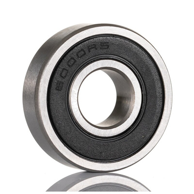 RS PRO 6000-2RS Single Row Deep Groove Ball Bearing- Both Sides Sealed 10mm I.D, 26mm O.D