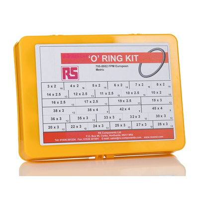 RS PRO Metric O-Ring Kit FPM, Kit Contents 386 Pieces
