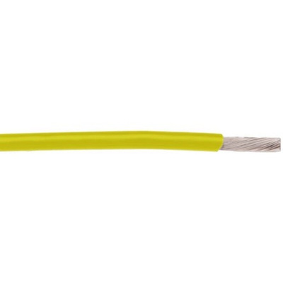 Alpha Wire 2840 Series Yellow 0.03 mm² Hook Up Wire, 32 AWG, 7/0.008 mm, 30m, PTFE Insulation