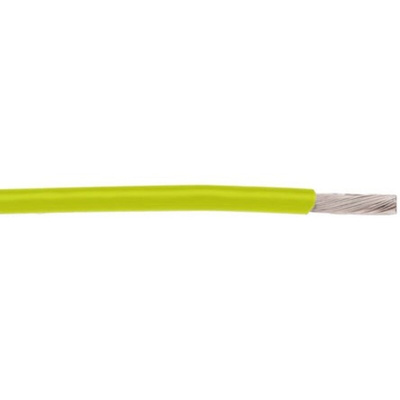 Alpha Wire 2841 Series Yellow 0.05 mm² Hook Up Wire, 30 AWG, 1/0.25 mm, 30.5m, PTFE Insulation
