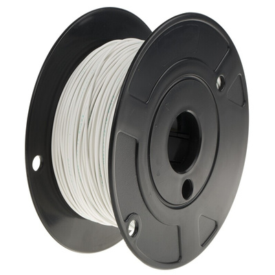 TE Connectivity M22759 Series White 1.3 mm² Hook Up Wire, 16 AWG, 19 / 29 AWG, 100m, ETFE Insulation