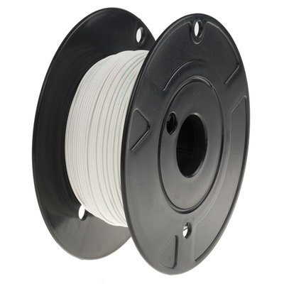 TE Connectivity M22759 Series White 0.82 mm² Hook Up Wire, 18 AWG, 19 / 30 AWG, 100m, ETFE Insulation