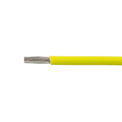 Alpha Wire 67050 Series Yellow 0.75 mm² Hook Up Wire, 18 AWG, 42/0.16 mm², 50m, Polyphenylene Ether Insulation