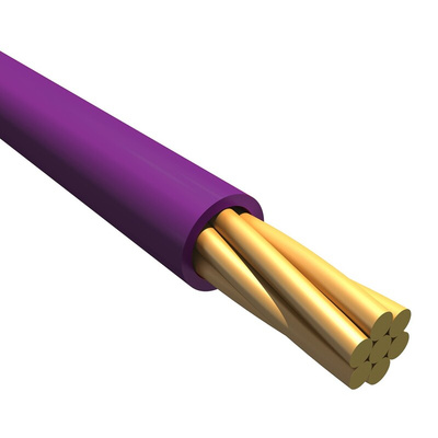 Alpha Wire 1853 Series Purple 0.13 mm² Hook Up Wire, 26 AWG, 7/0.16 mm, 30m, PVC Insulation