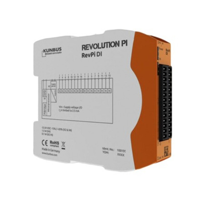 Revolution PI RevPI DI 16I Series PLC I/O Module for Use with Revolution Pi Connect, Revolution Pi Core, Digital, 12