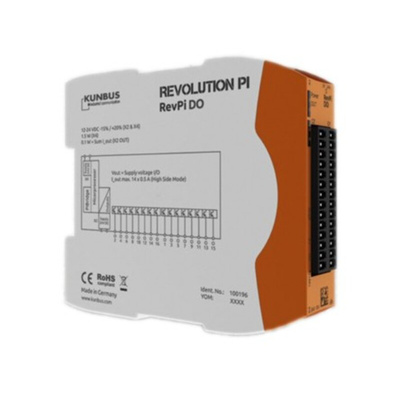 Revolution PI RevPI DO 16O Series PLC I/O Module for Use with Revolution Pi Connect, Revolution Pi Core, Digital, PWM,
