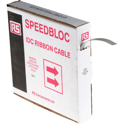 RS PRO Flat Ribbon Cable, 10-Way, 1.27mm Pitch, 30m Length