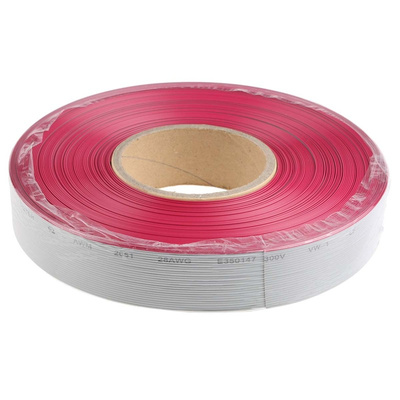 RS PRO Flat Ribbon Cable, 26-Way, 1.27mm Pitch, 30m Length