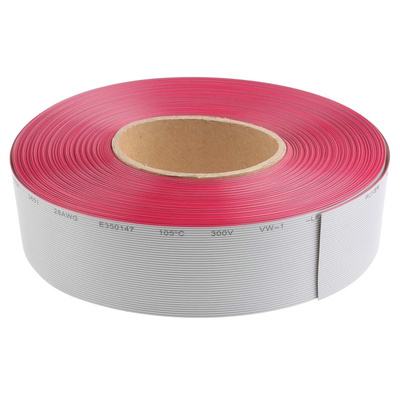 RS PRO Flat Ribbon Cable, 40-Way, 1.27mm Pitch, 30m Length