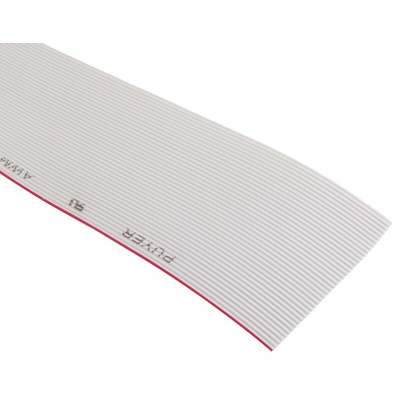 RS PRO Flat Ribbon Cable, 40-Way, 1.27mm Pitch, 30m Length