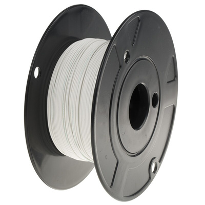TE Connectivity M22759 Series White 0.5 mm² Hook Up Wire, 20 AWG, 19 / 32 AWG, 100m, ETFE Insulation