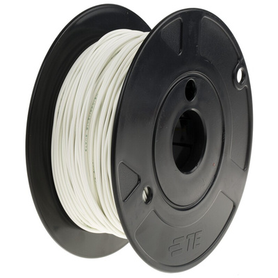 TE Connectivity M81044 Series White 1.3 mm² Hook Up Wire, 16 AWG, 19 / 29 AWG, 100m, Polyalkene Insulation