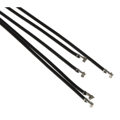 RS PRO Female DF13 to Female DF13 Crimped Wire, 300mm, 0.14mm², Black